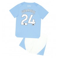 Manchester City Josko Gvardiol #24 Heimtrikotsatz Kinder 2023-24 Kurzarm (+ Kurze Hosen)